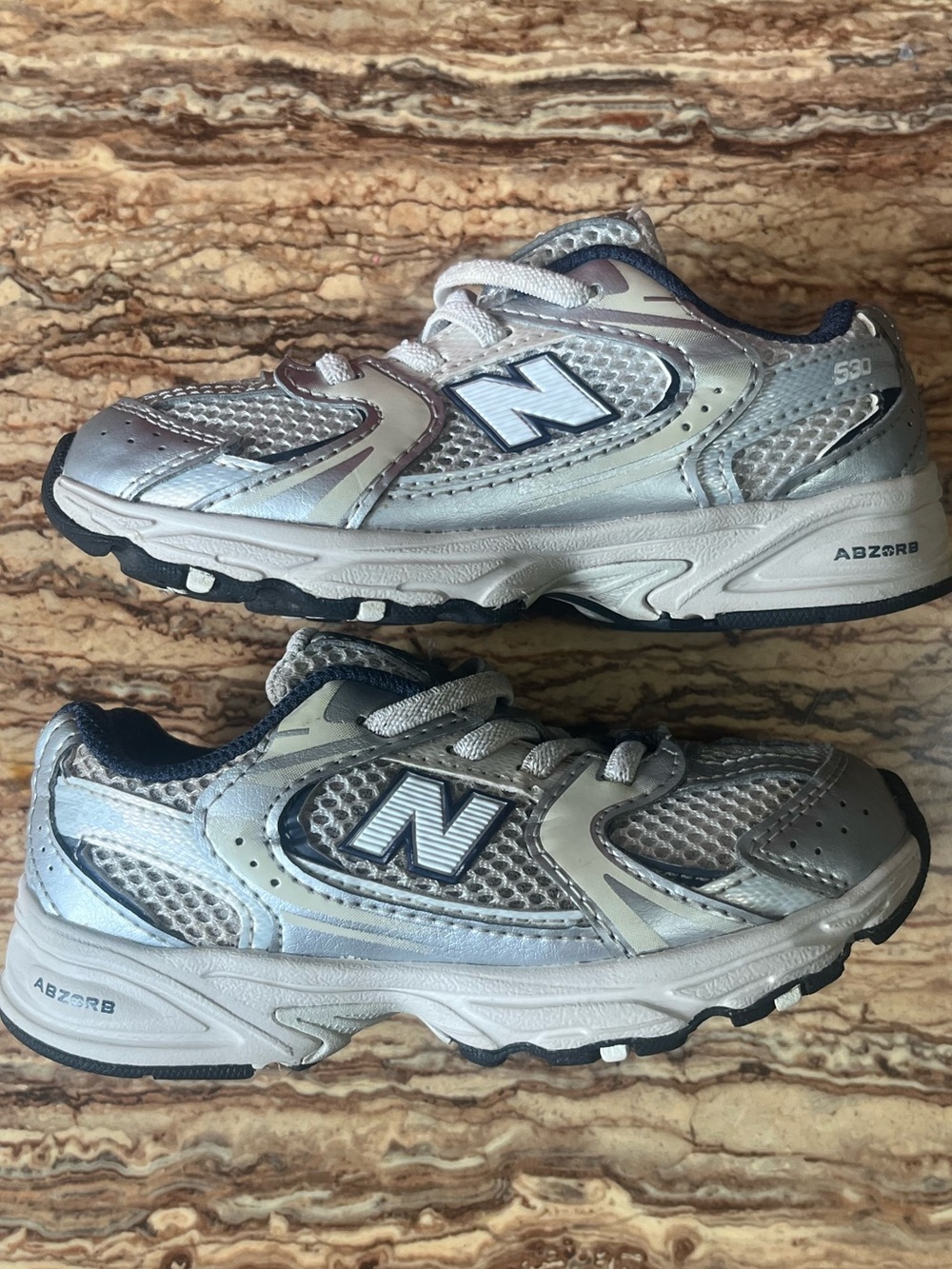 New Balance 530 Kids Silver Athletic Sneakers